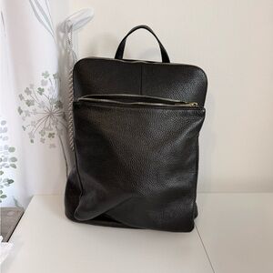 Black Leather Backpack Purse